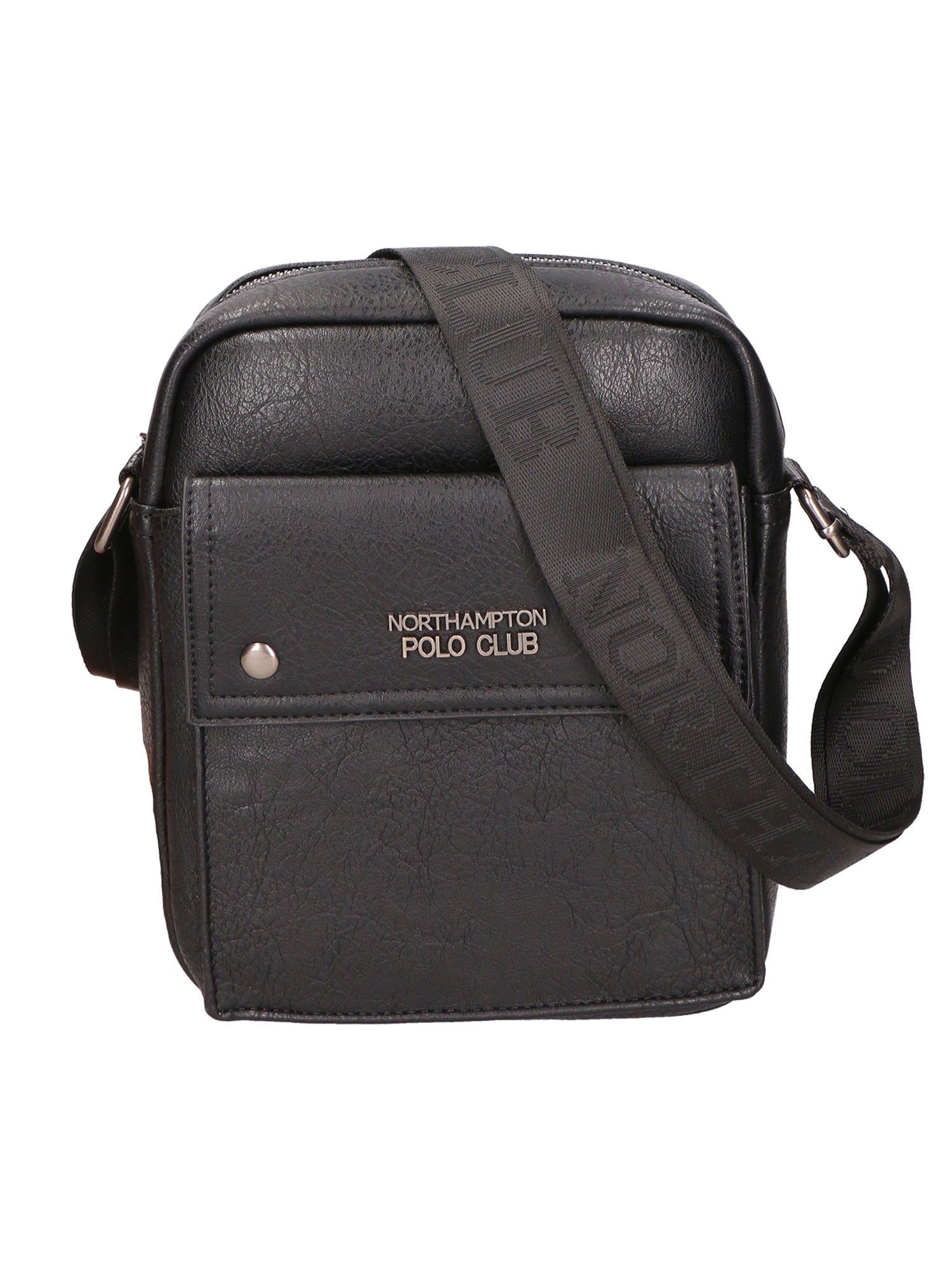 Borsa a tracolla uomo 100% PU Leather PCL3007-BLACK Northampton Polo Club