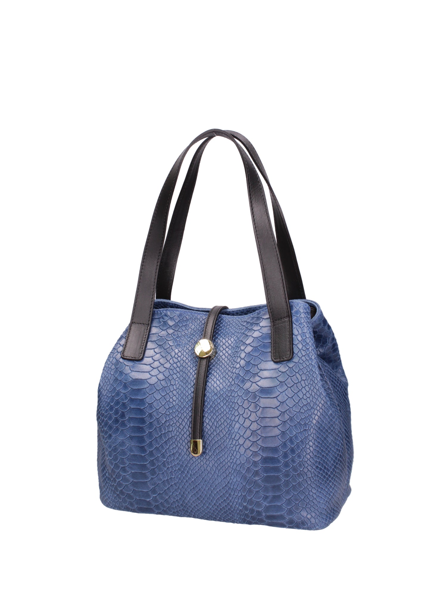 Clarissa Borsa a mano da donna Vera pelle 5276-012 BLU JEANS Gave Lux
