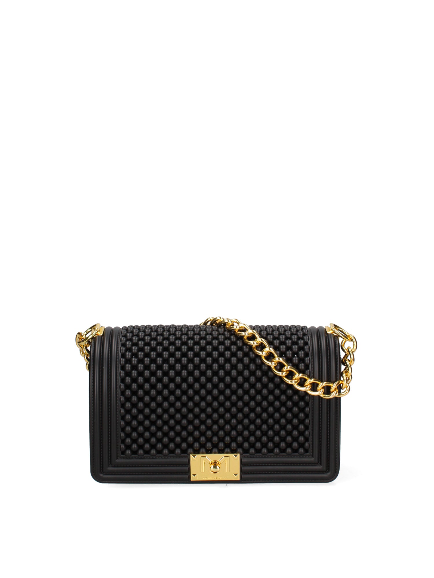 Borsa a mano da donna 100% Pvc FLAT-M-BALL 24-BLACK - GOLD Marc Ellis