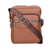 Borsa a tracolla uomo 100% pelle PU PCL3022-LIGHT BROWN Northampton Polo Club