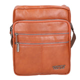 Borsa a tracolla uomo 100% pelle PU PCL3103-BROWN Northampton Polo Club