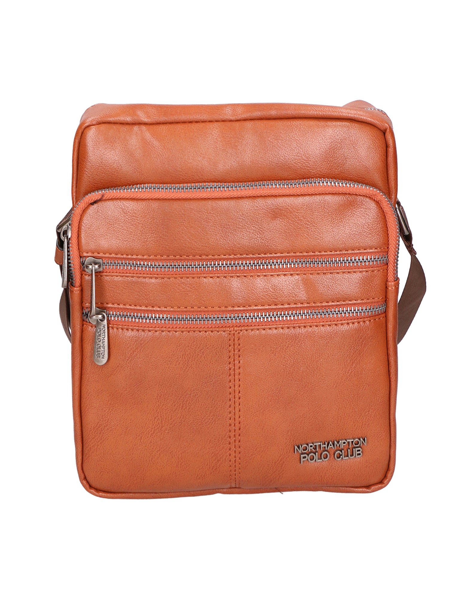 Borsa a tracolla uomo 100% pelle PU PCL3103-BROWN Northampton Polo Club