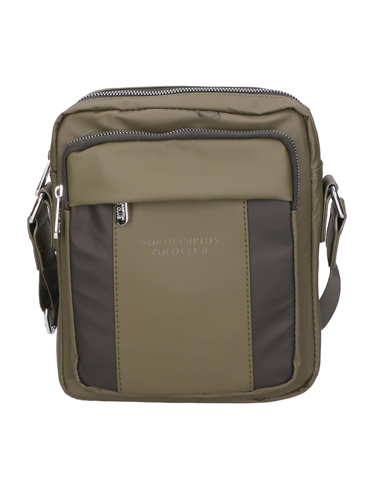 Borsa a tracolla uomo 100% pelle PU PCL3016-GREEN+BLACK Northampton Polo Club