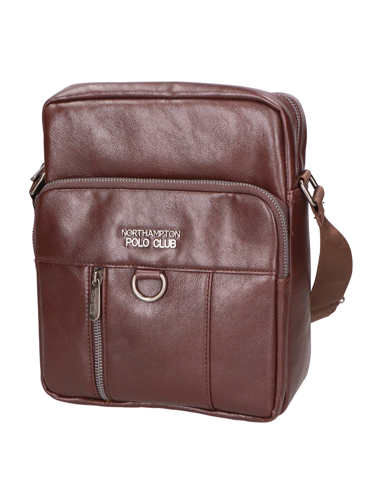 Borsa a tracolla uomo Pelle PU vegana PCL3102-COFFEE Northampton Polo Club