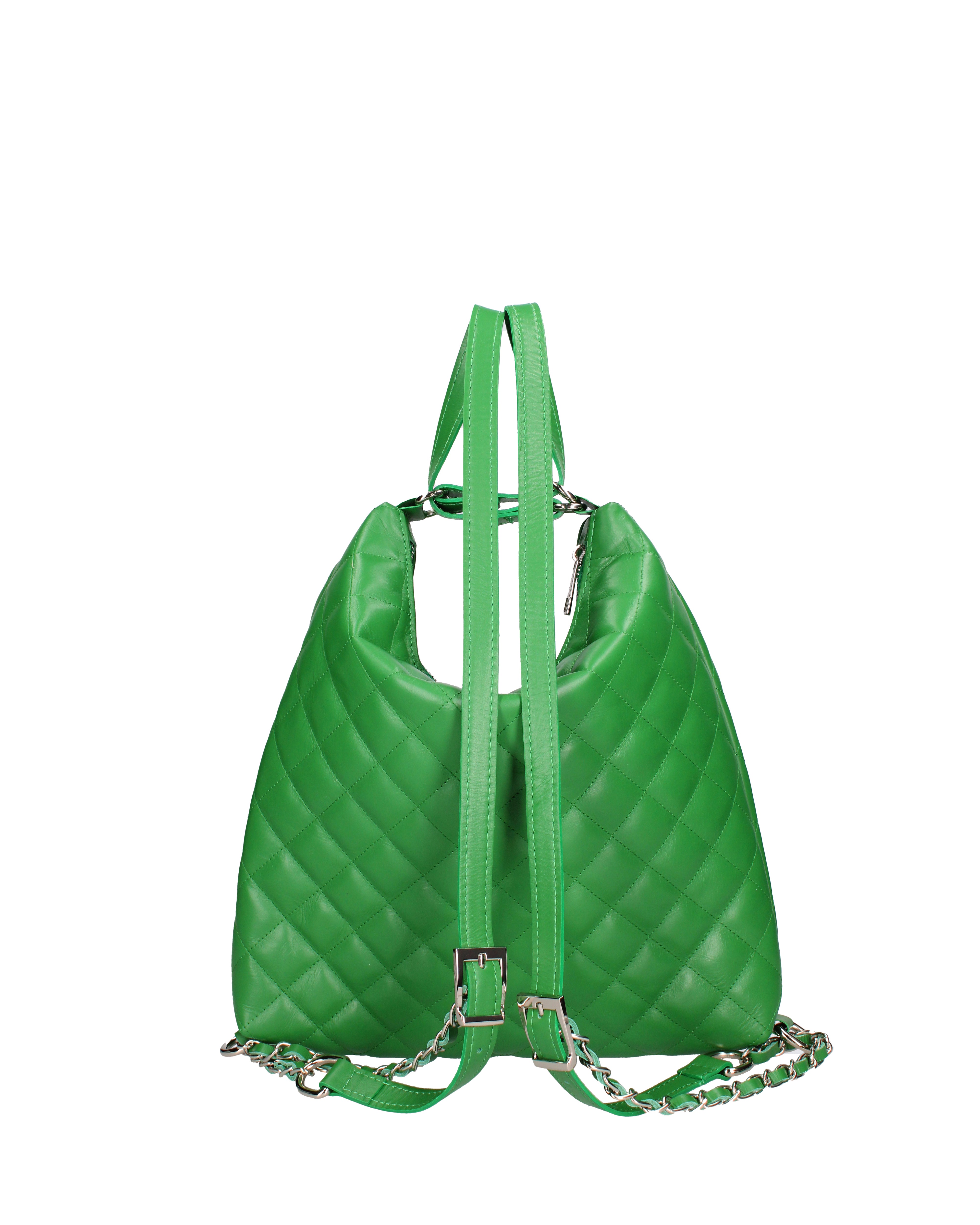 Borsa a spalla convertibile in zaino Vera pelle 07144-S47 VERDE MELA Roberta Rossi