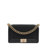 Borsa a mano da donna 100% Pvc FLAT M BALL-BLACK + BRUSH GOLD Marc Ellis
