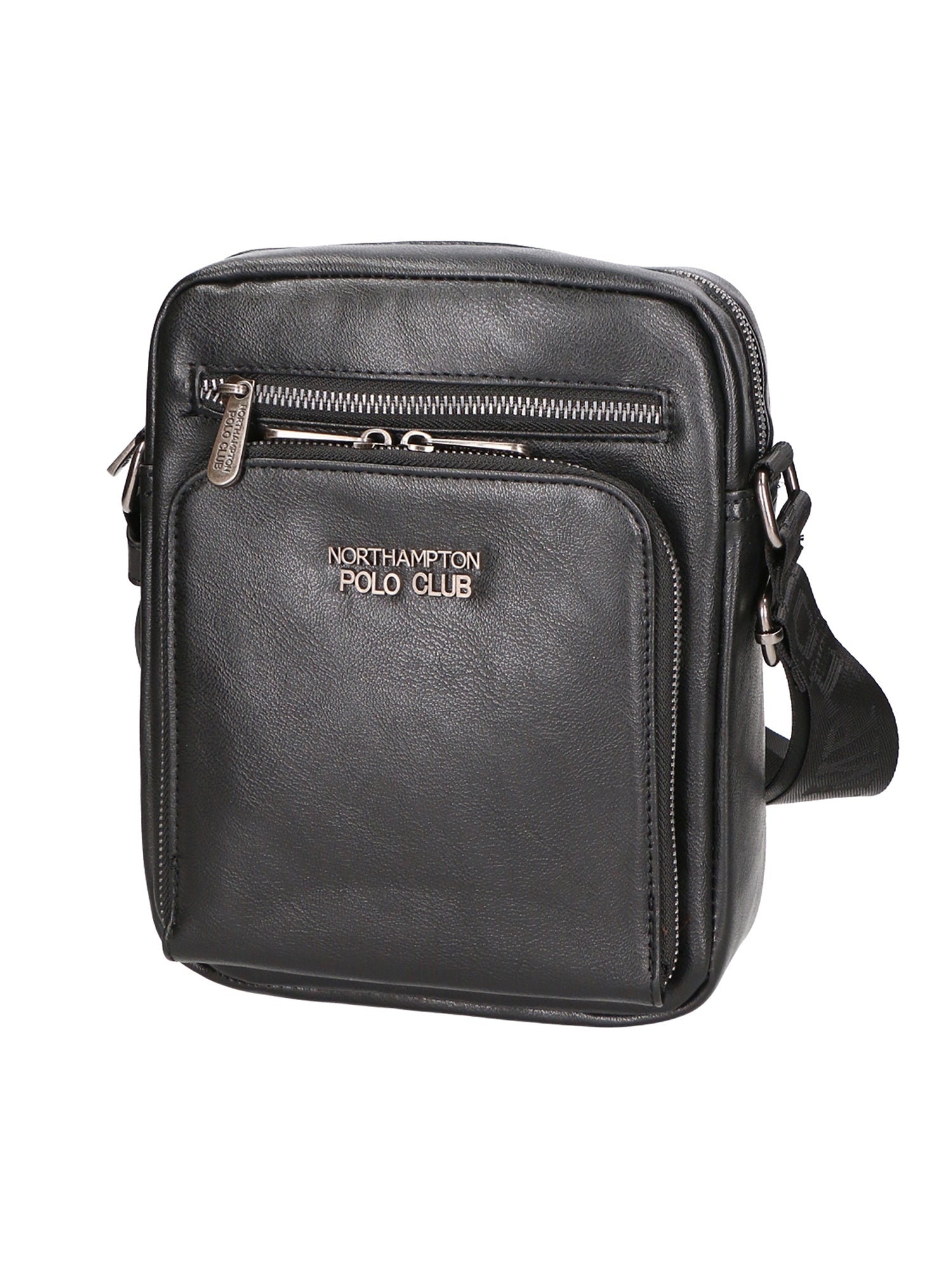 Borsa a tracolla uomo 100% pelle PU PCL3106-BLACK Northampton Polo Club