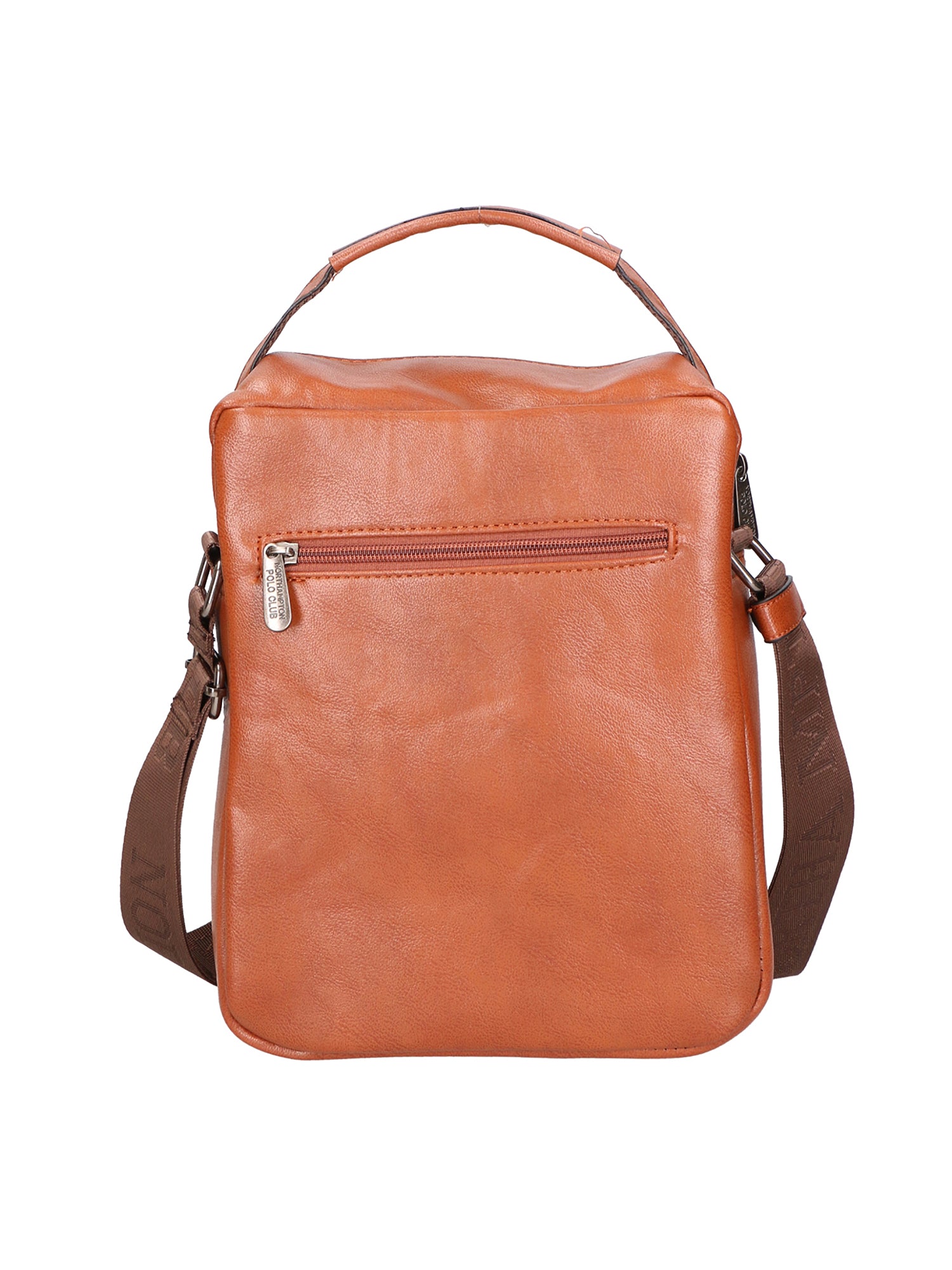 Borsa a tracolla uomo vegana 100% PU Leather PCL3101-BROWN Northampton Polo Club