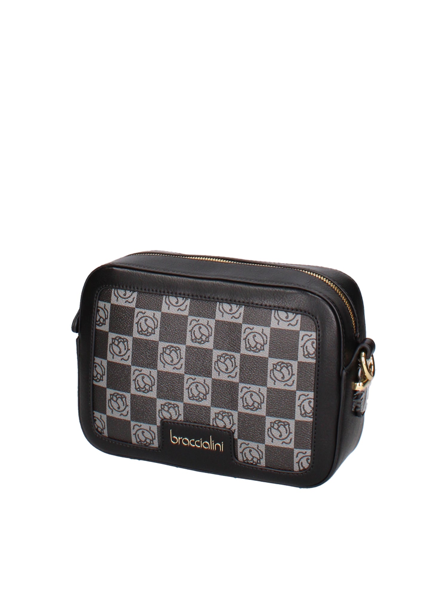 Brisella Borsa a tracolla da donna 100% poliuretano B16175-NERO Braccialini
