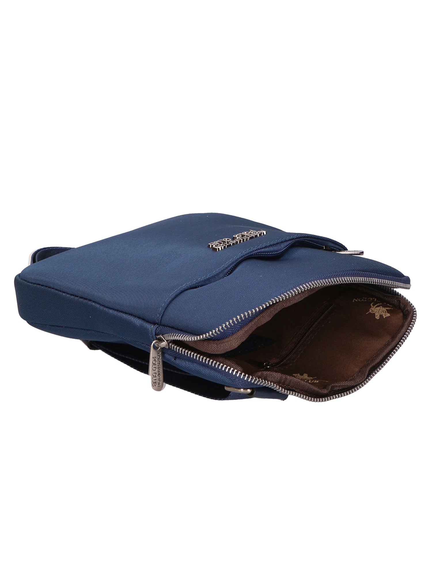 Borsa a tracolla uomo Pelle vegana + Tessuto PCL3153-BLU Northampton Polo Club
