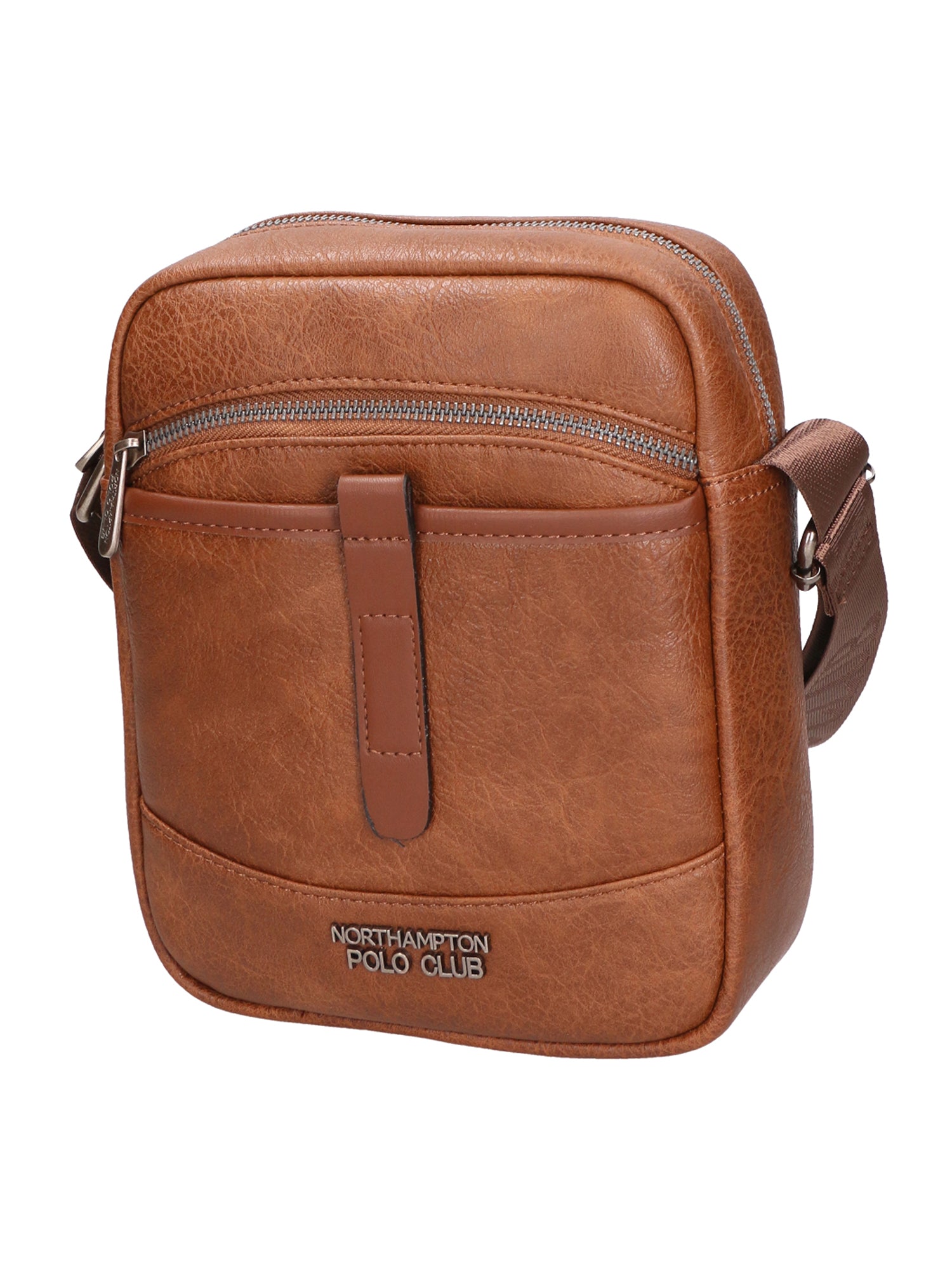 Borsa a tracolla uomo 100% PU Leather PCL3006-BROWN Northampton Polo Club