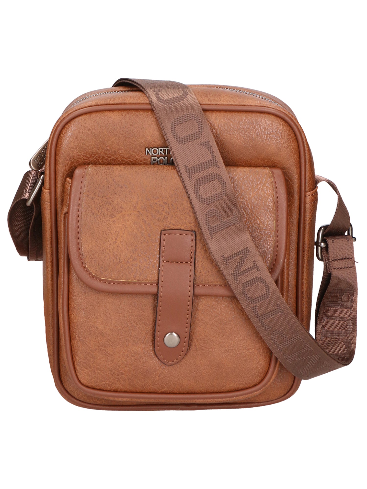 Borsa a tracolla uomo 100% PU Leather PCL3005-BROWN Northampton Polo Club