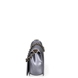 Borsa a mano da donna 100% Pvc FLAT-M 24-GUN METAL - BRUSH CDF Marc Ellis
