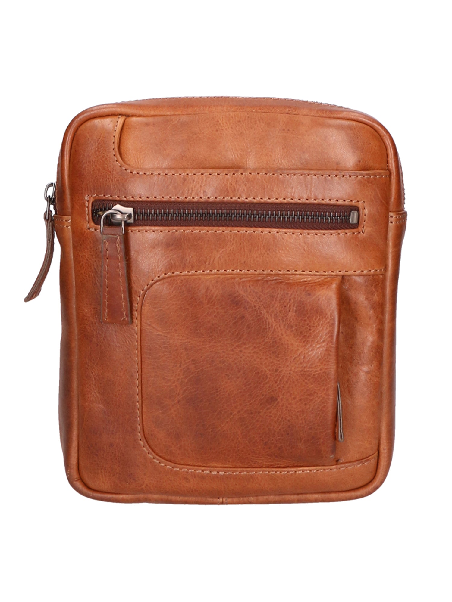 Borsa a tracolla unisex vera pelle 100% pelle di vacchetta SN5861347-TAN Santini Firenze