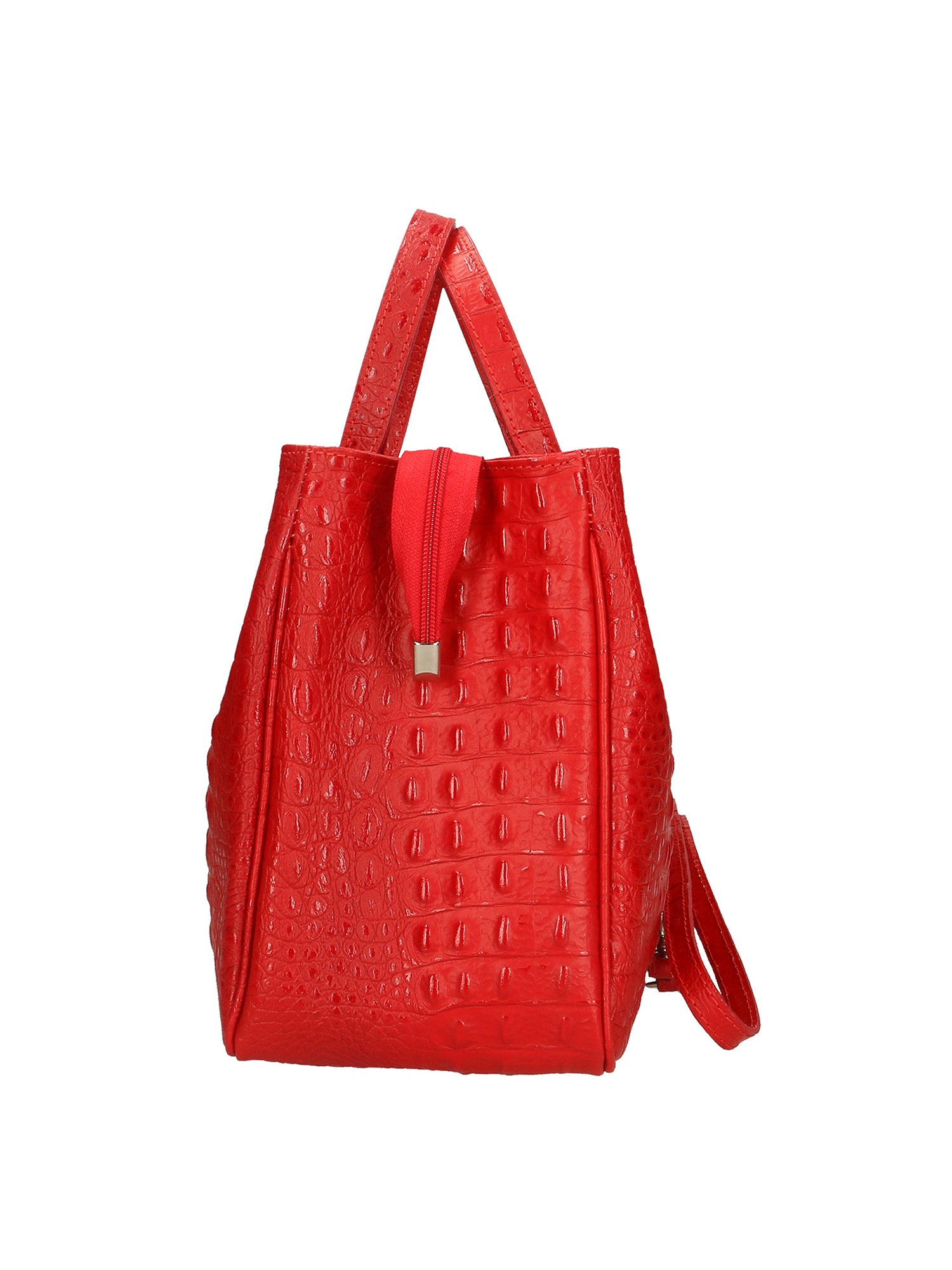 Ascoli Borsa a mano da donna Pelle stampata cocco 7718-ROSSO RED Gave Lux