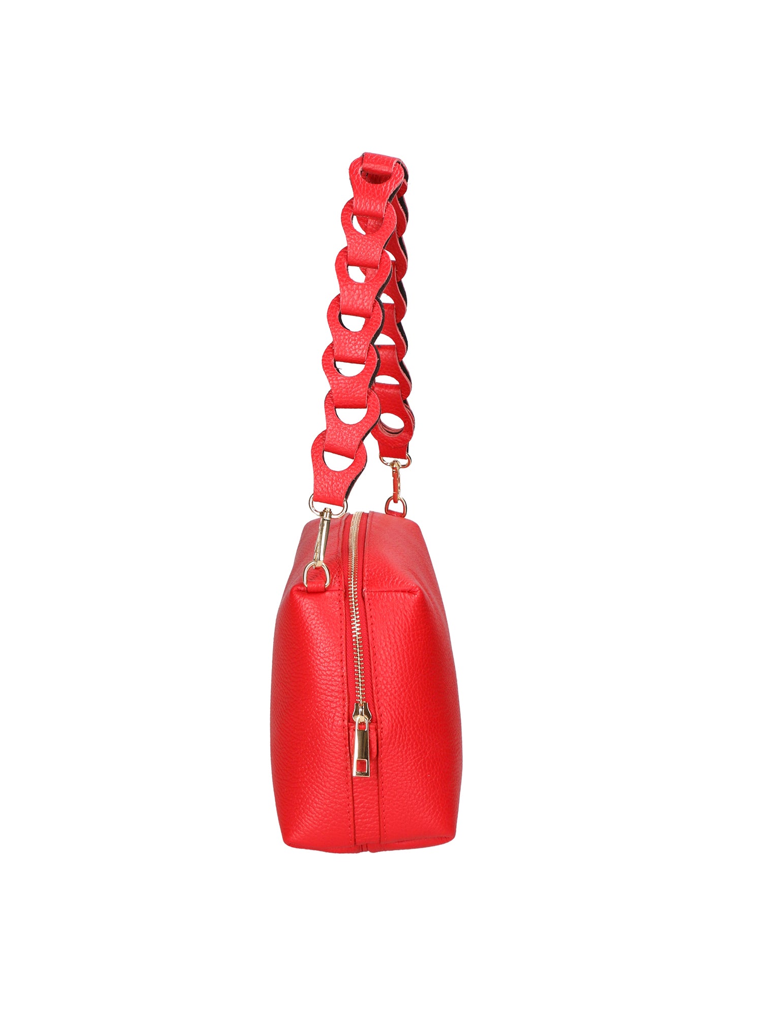 Livia Borsa a spalla da donna Vera pelle 06443-ROSSO FERRARI Gave Lux