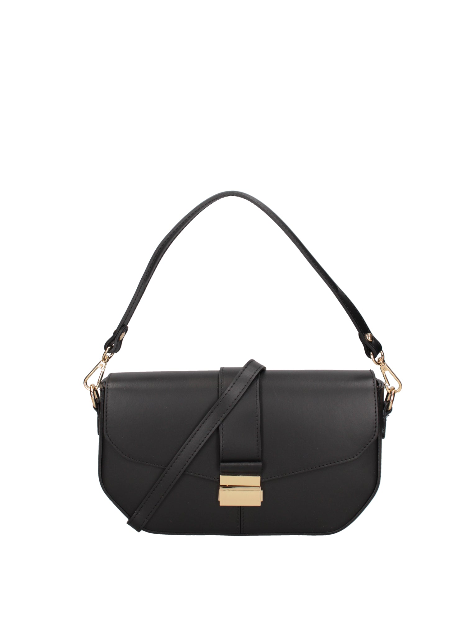 Borsa a spalla da donna Vera pelle 07229-NERO Roberta Rossi