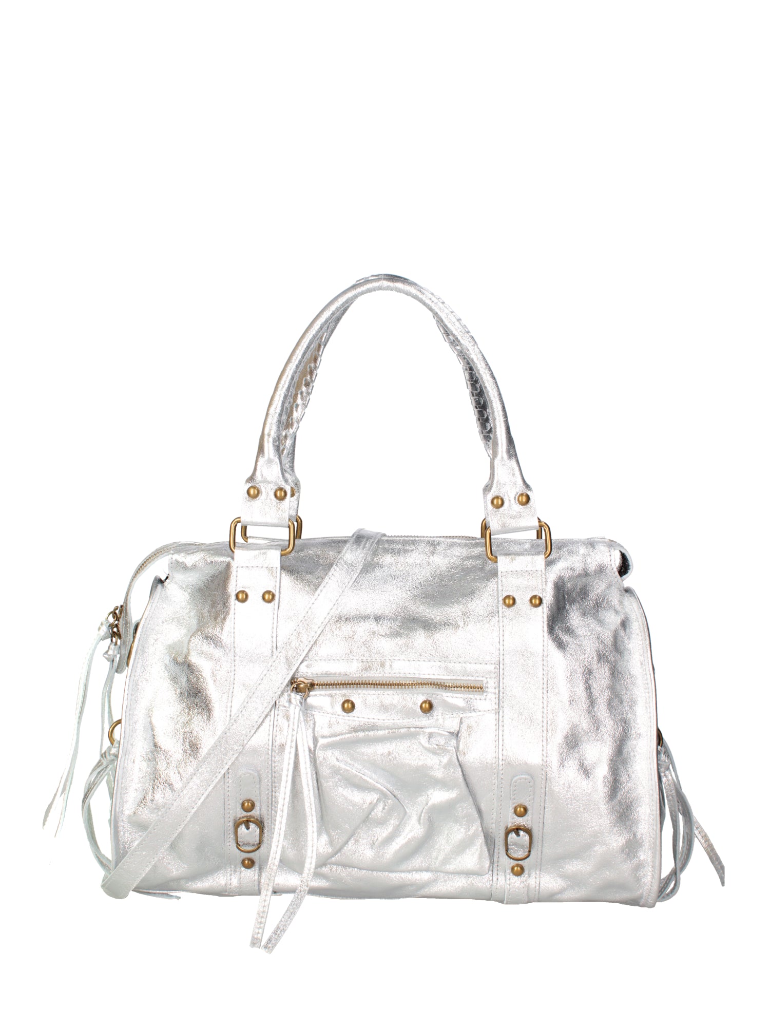 Novara Borsa a spalla da donna Vera pelle 06090 LM-L001 ARGENTO Gave Lux