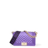 Borsa a mano da donna 100% Pvc FLAT-S 24-VIOLET INDIGO - GOLD Marc Ellis