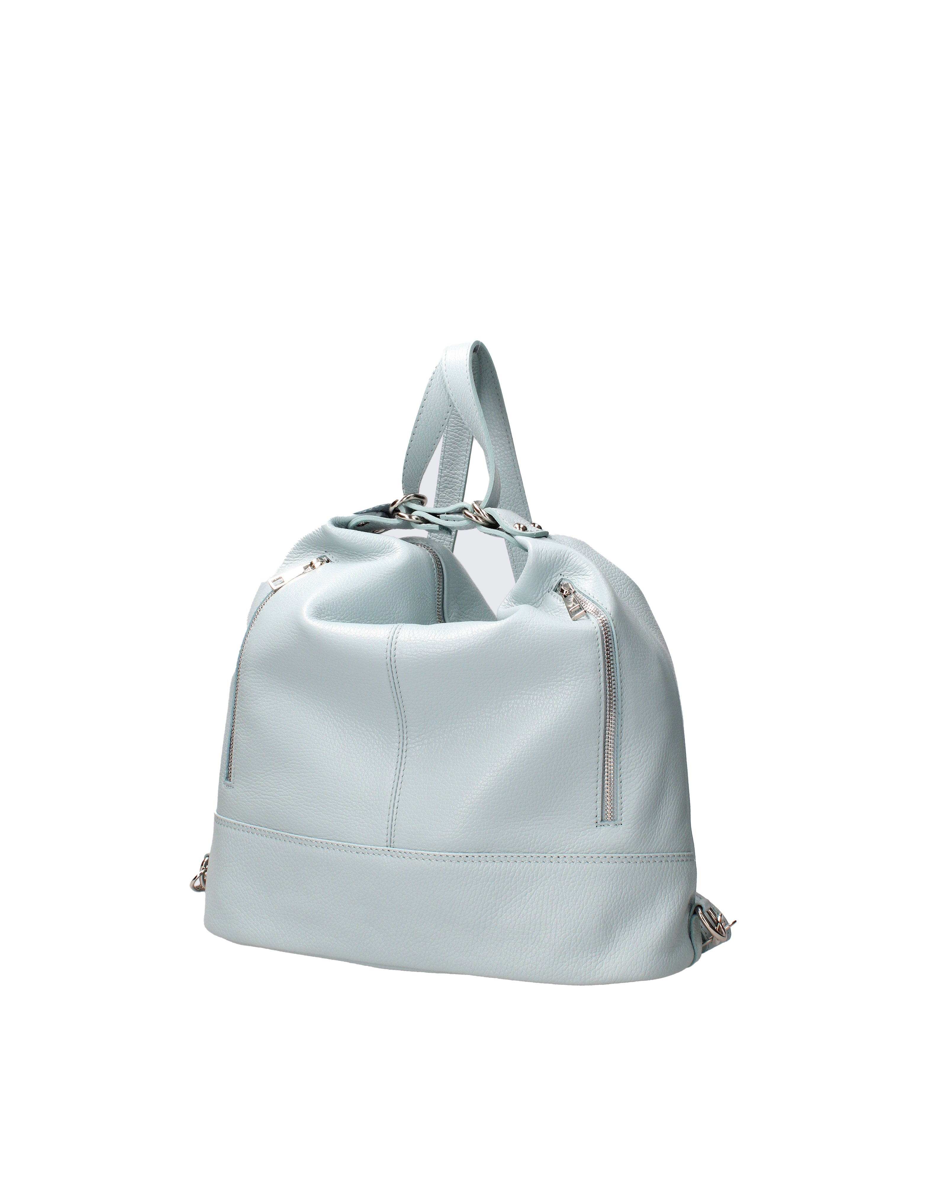 Vera pelle 07135-D92 CELESTE Borsa a spalla convertibile Anjelica Viola Castellani