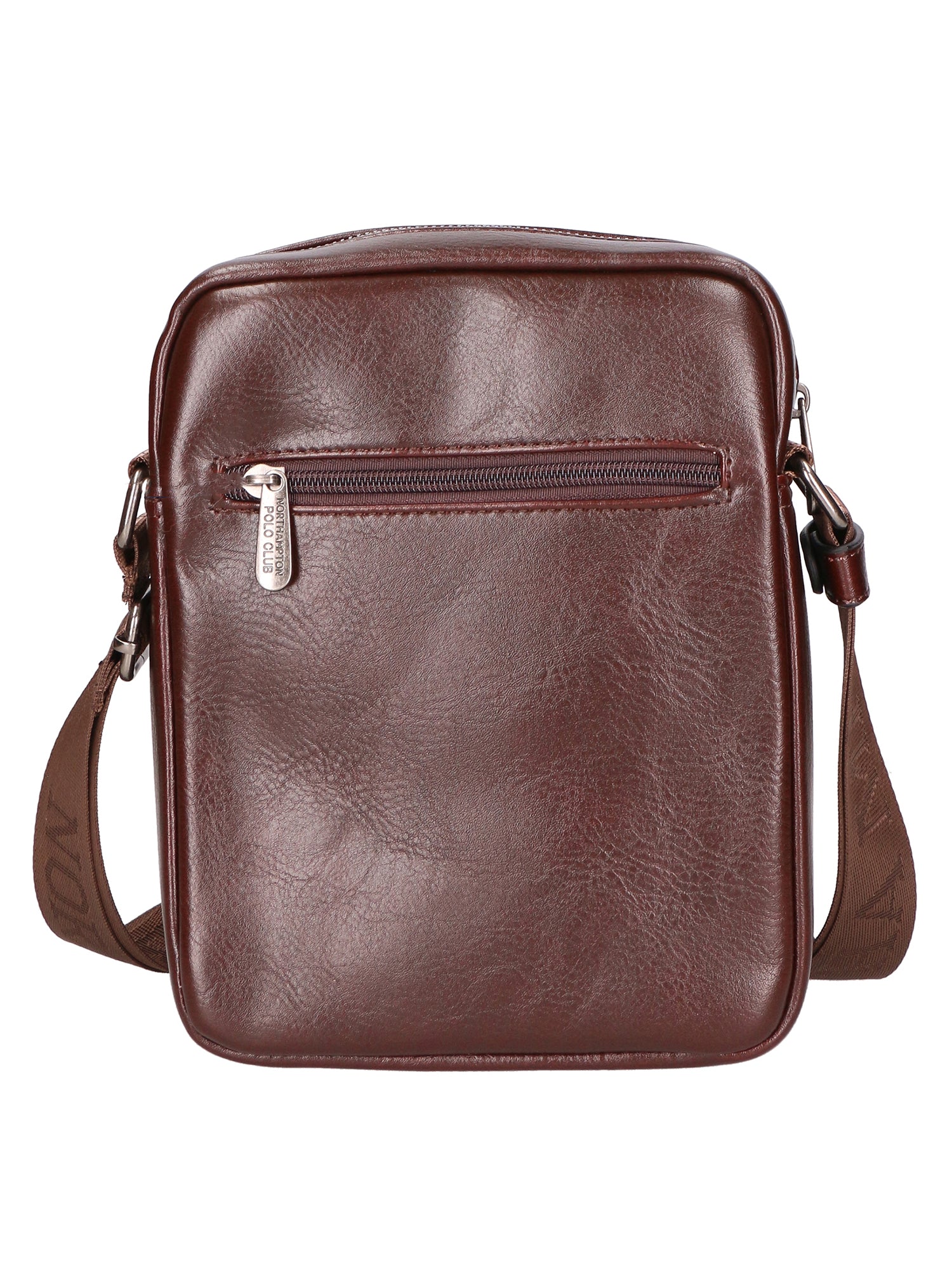 Borsa a tracolla uomo in pelle PU Casual PCL3083-BROWN Northampton Polo Club