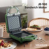 Plastica & Teflon Tostapane Sandwich Maker Garanzia 24 Mesi JB-988-Green Volkshin