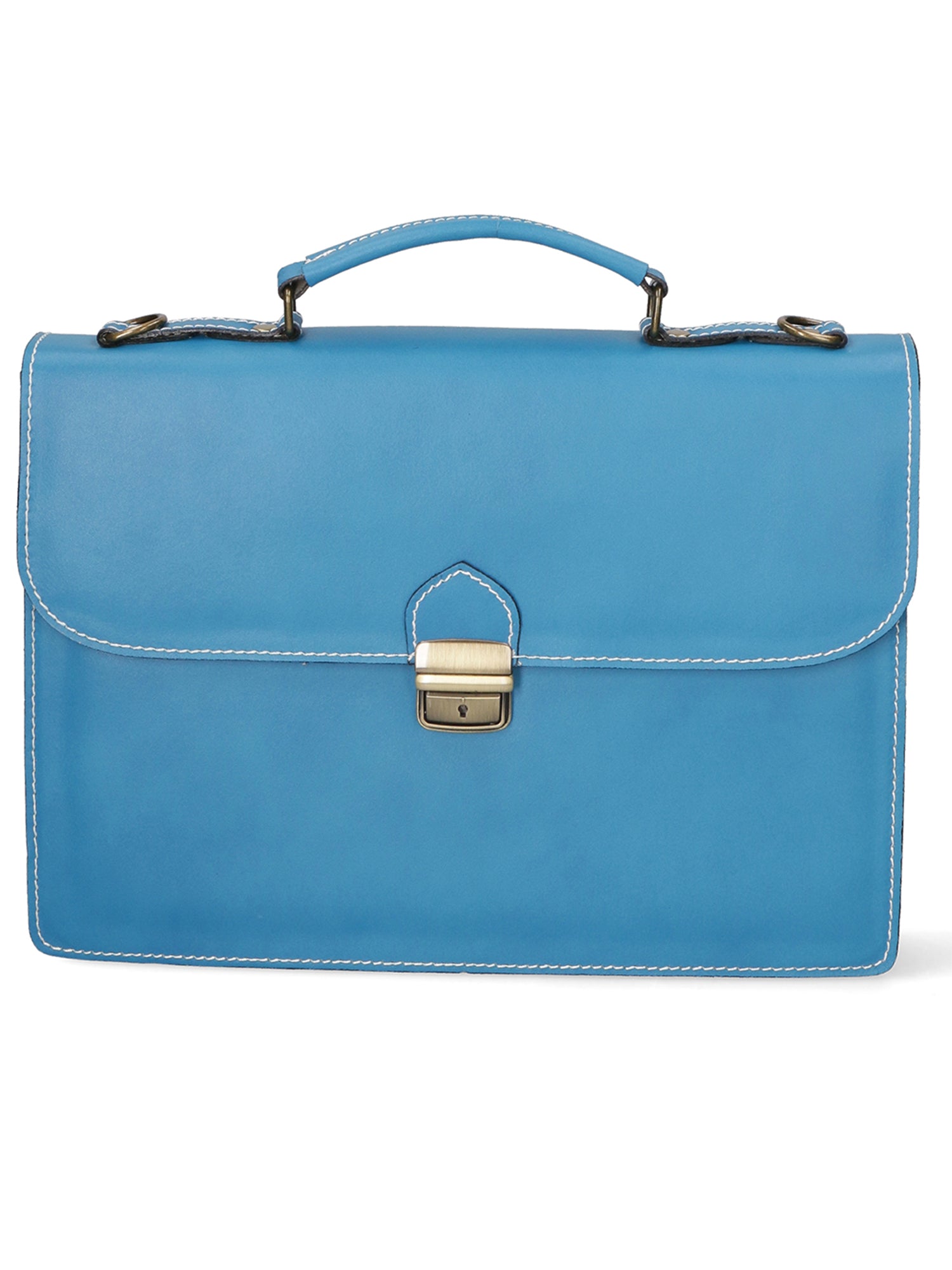 Dafne Borsa da lavoro unisex Vera pelle 7004-TURCHESE Gave Lux