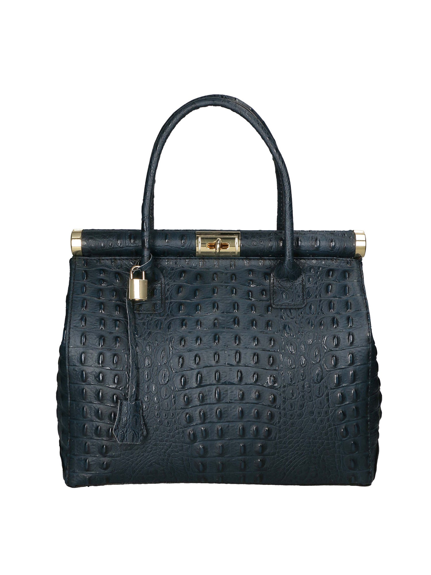 Deborah Borsa a mano da donna Pelle Croco Stampata 7727-C26 BLU SCURO Gave Lux