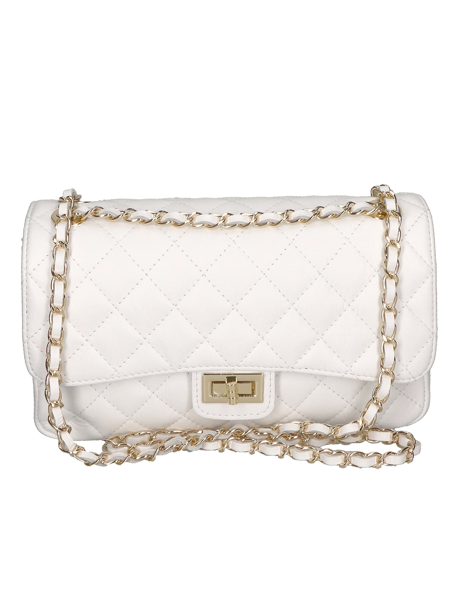 Clizia Borsa a spalla da donna Vera pelle 6078-S01 BIANCO Gave Lux