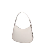 Borsa a spalla da donna 100% pelle ruga 07241-L119 GRIGIO CHIARO Roberta Rossi