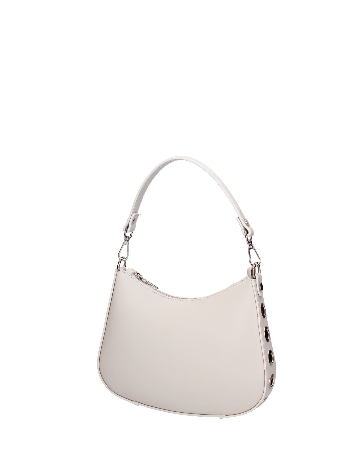 Borsa a spalla da donna 100% pelle ruga 07241-L119 GRIGIO CHIARO Roberta Rossi