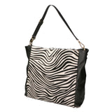 Asia Borsa a spalla da donna Vera pelle 05475-ZEBRA BIANCO NERO Gave Lux