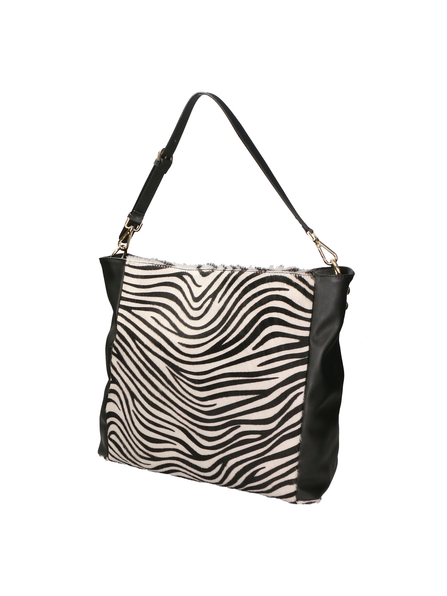 Asia Borsa a spalla da donna Vera pelle 05475-ZEBRA BIANCO NERO Gave Lux