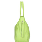 Borsa a spalla da donna Misto pelle e tessuto 07155-D12 VERDE Roberta Rossi