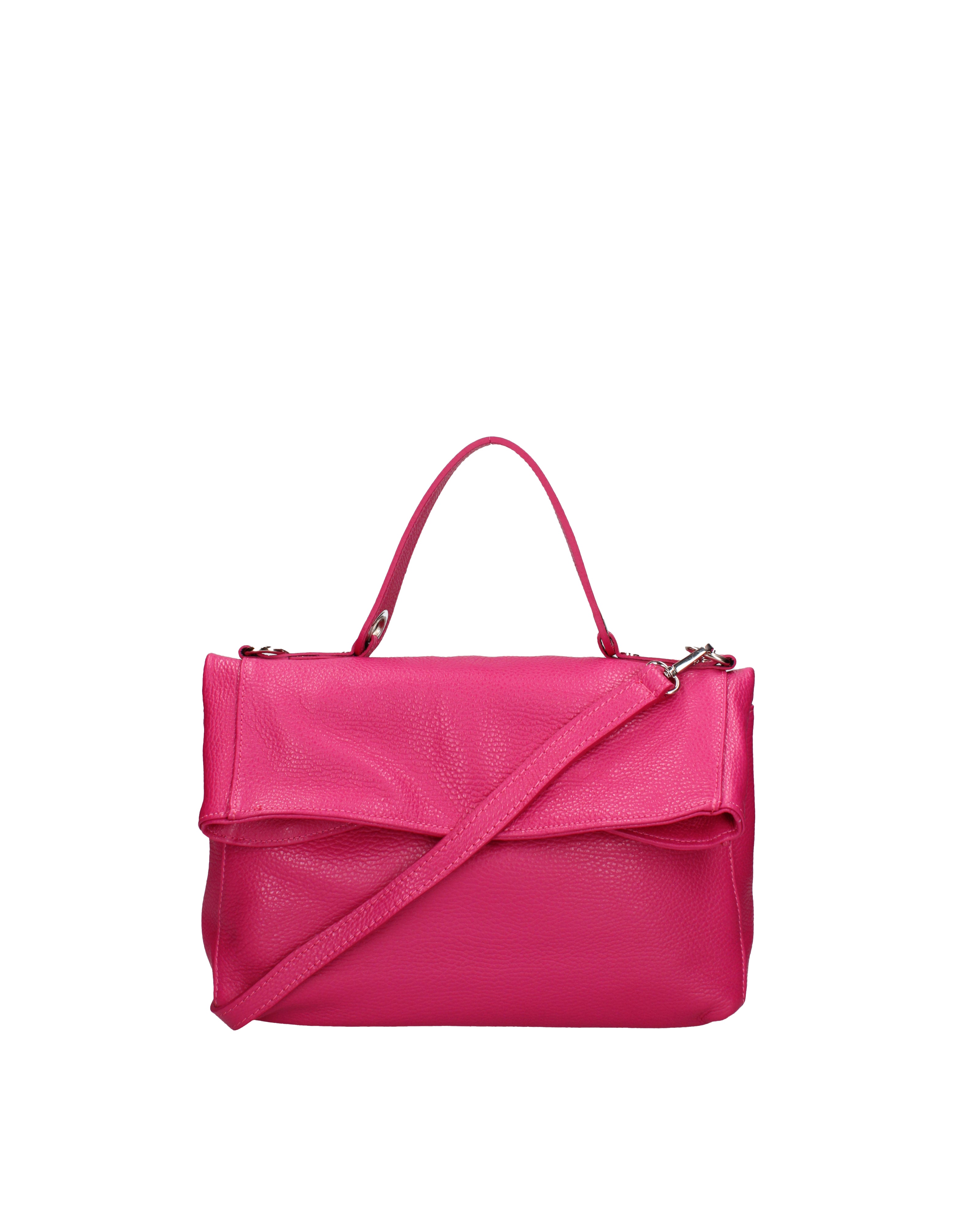 Borsa a spalla da donna Vera pelle 07159-D02 FUXIA Viola Castellani