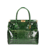 Delfina Borsa a mano da donna Vera pelle 7742-C14 VERDE SCURO Gave Lux
