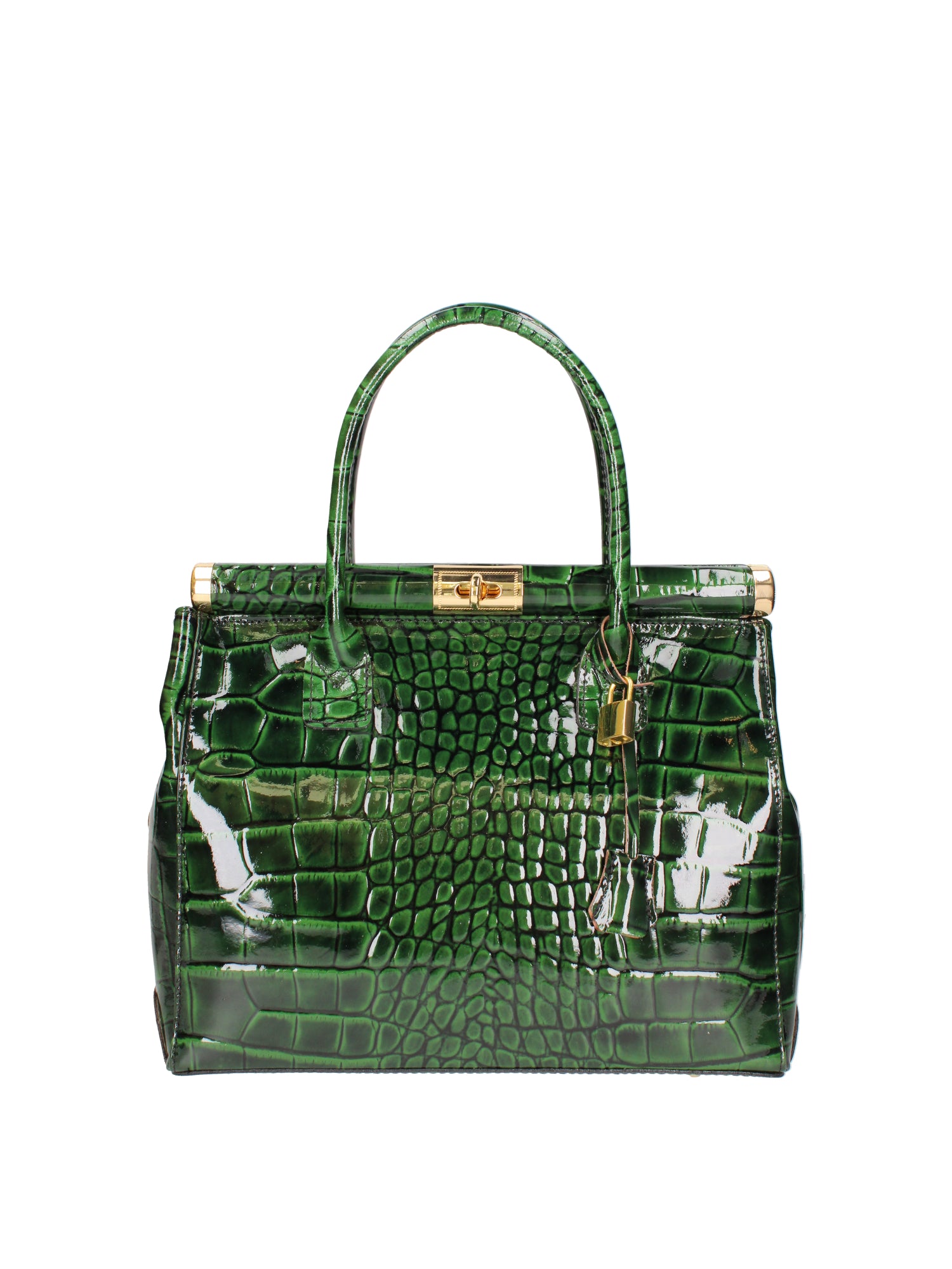 Delfina Borsa a mano da donna Vera pelle 7742-C14 VERDE SCURO Gave Lux