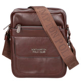 Borsa a tracolla uomo in pelle PU Casual PCL3082-BROWN Northampton Polo Club
