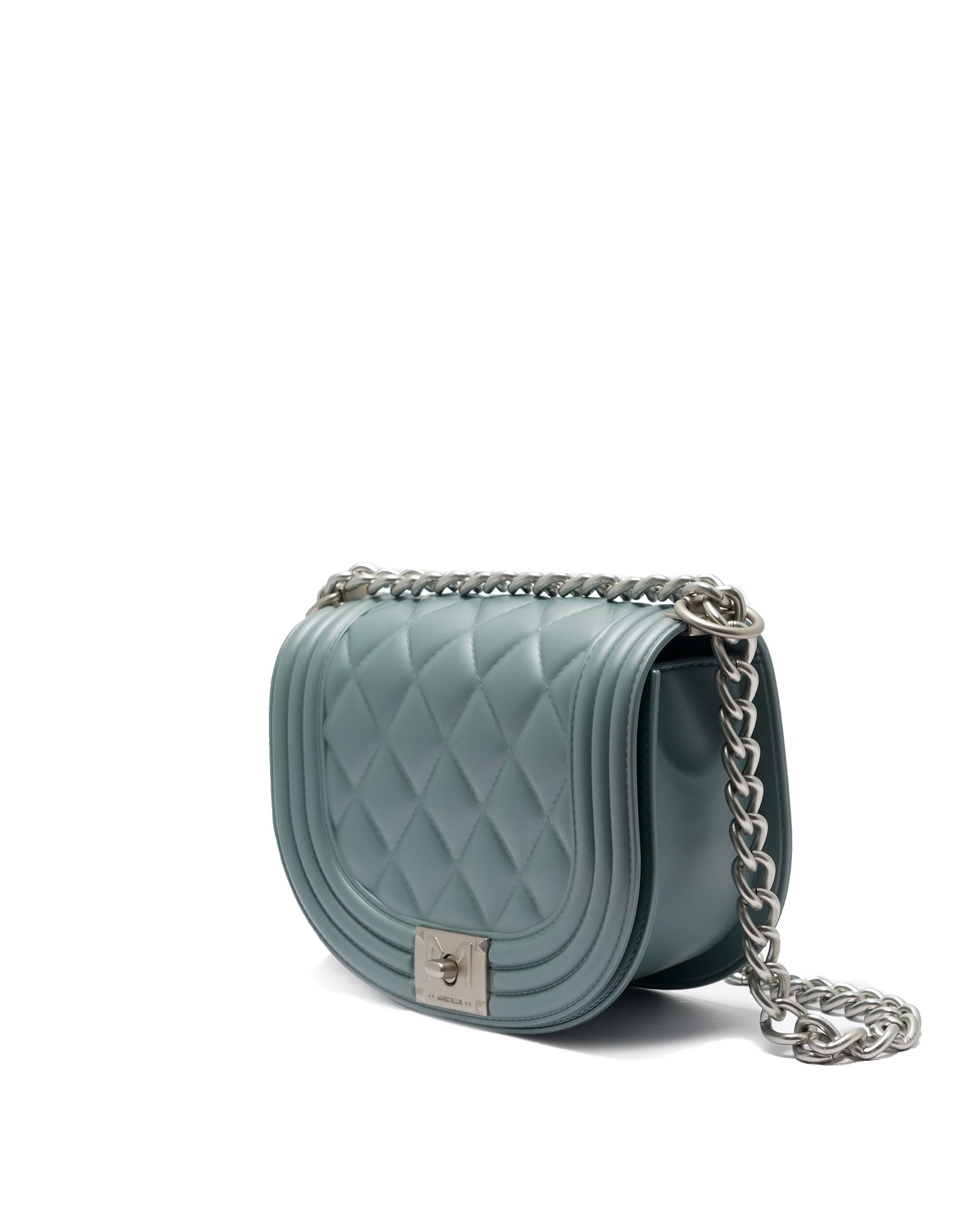 Borsa a mano da donna 100% PVC FLAT ZOE-DARK JEANS + OFF SILVER Marc Ellis