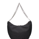 Borsa a spalla da donna 100% vera pelle JR-W-1118-TP-BLACK + SILVER John Richmond