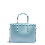 Borsa a mano da donna 100% Pvc FLAT GLAS M-AQUA + SILVER Marc Ellis