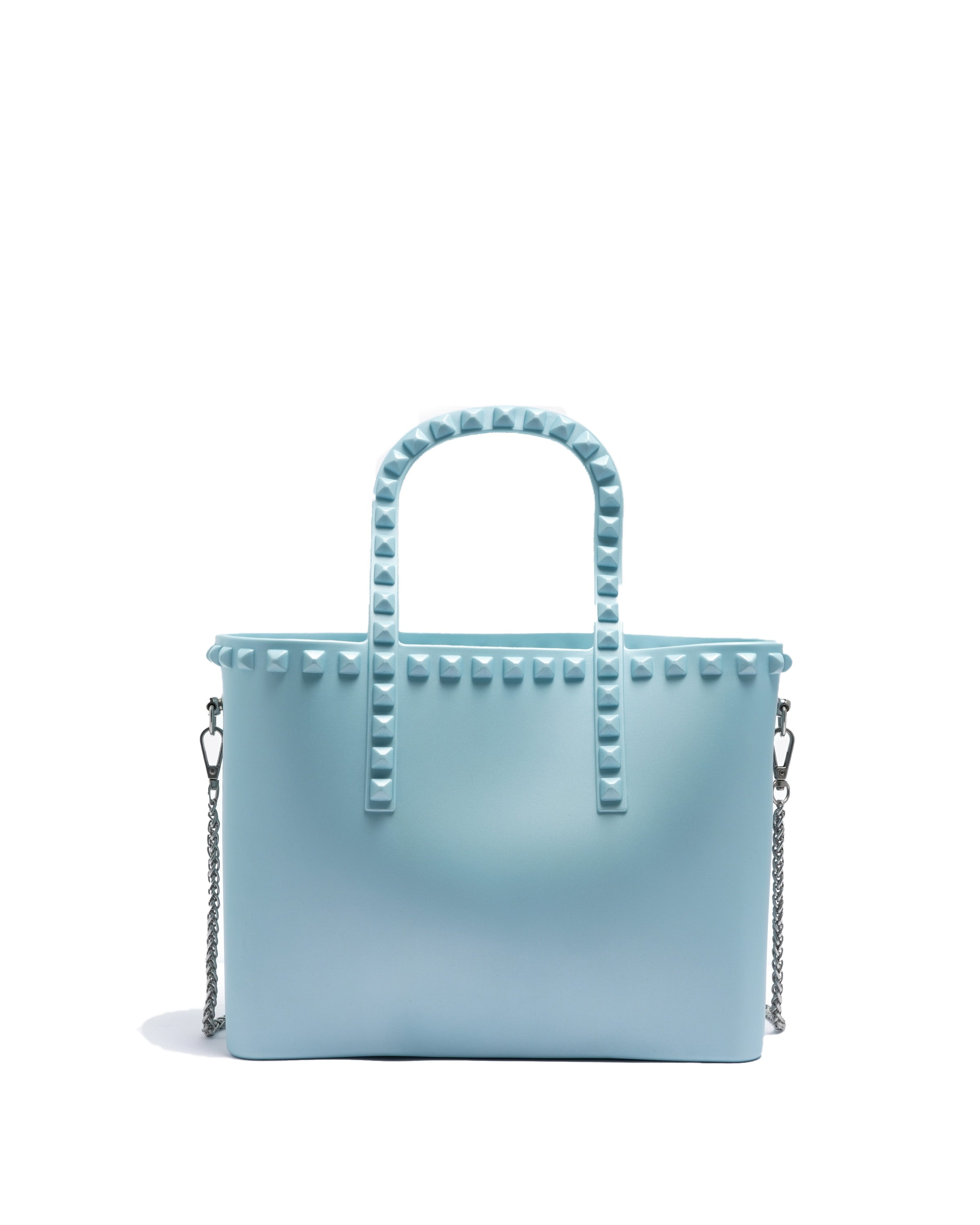 Borsa a mano da donna 100% Pvc FLAT GLAS M-AQUA + SILVER Marc Ellis