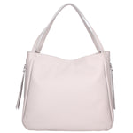 Borsa a spalla da donna Misto pelle e tessuto 07155-D86 GRIGIO PERLA Roberta Rossi