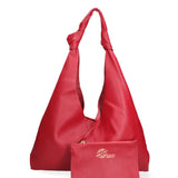 Borsa a spalla da donna 100% vera pelle 07156-D08 ROSSO Viola Castellani