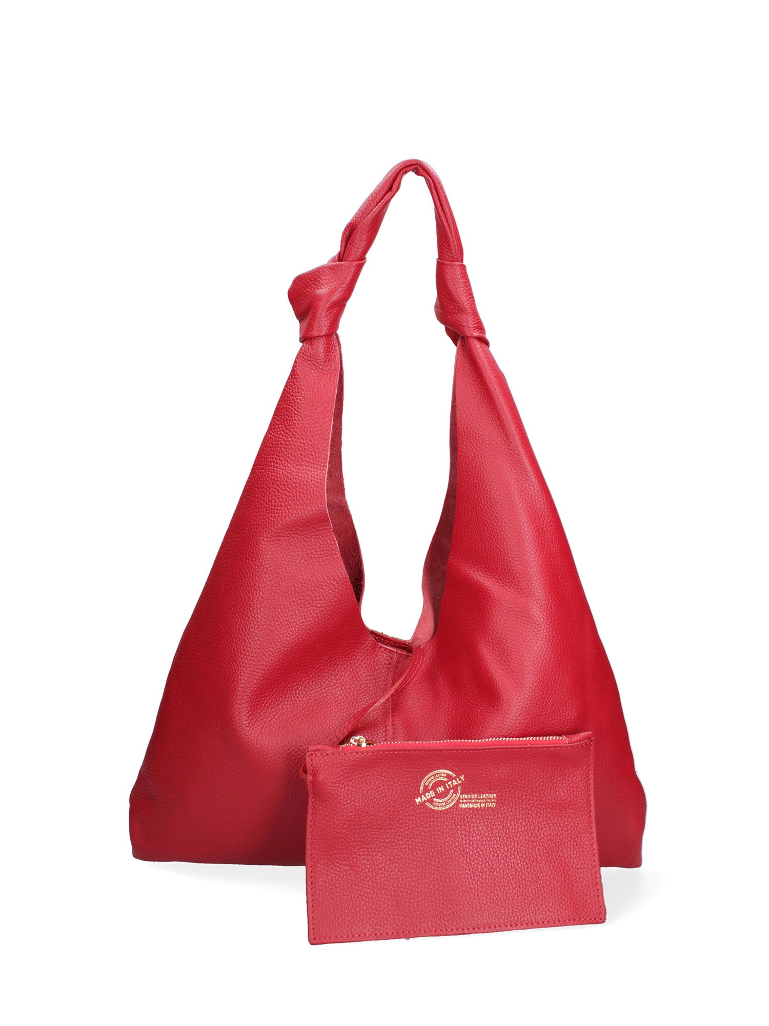 Borsa a spalla da donna 100% vera pelle 07156-D08 ROSSO Viola Castellani