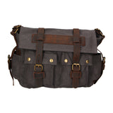 Melania Borsa a spalla unisex Canvas e vera pelle ZG3016-NERO BLACK Gave Lux