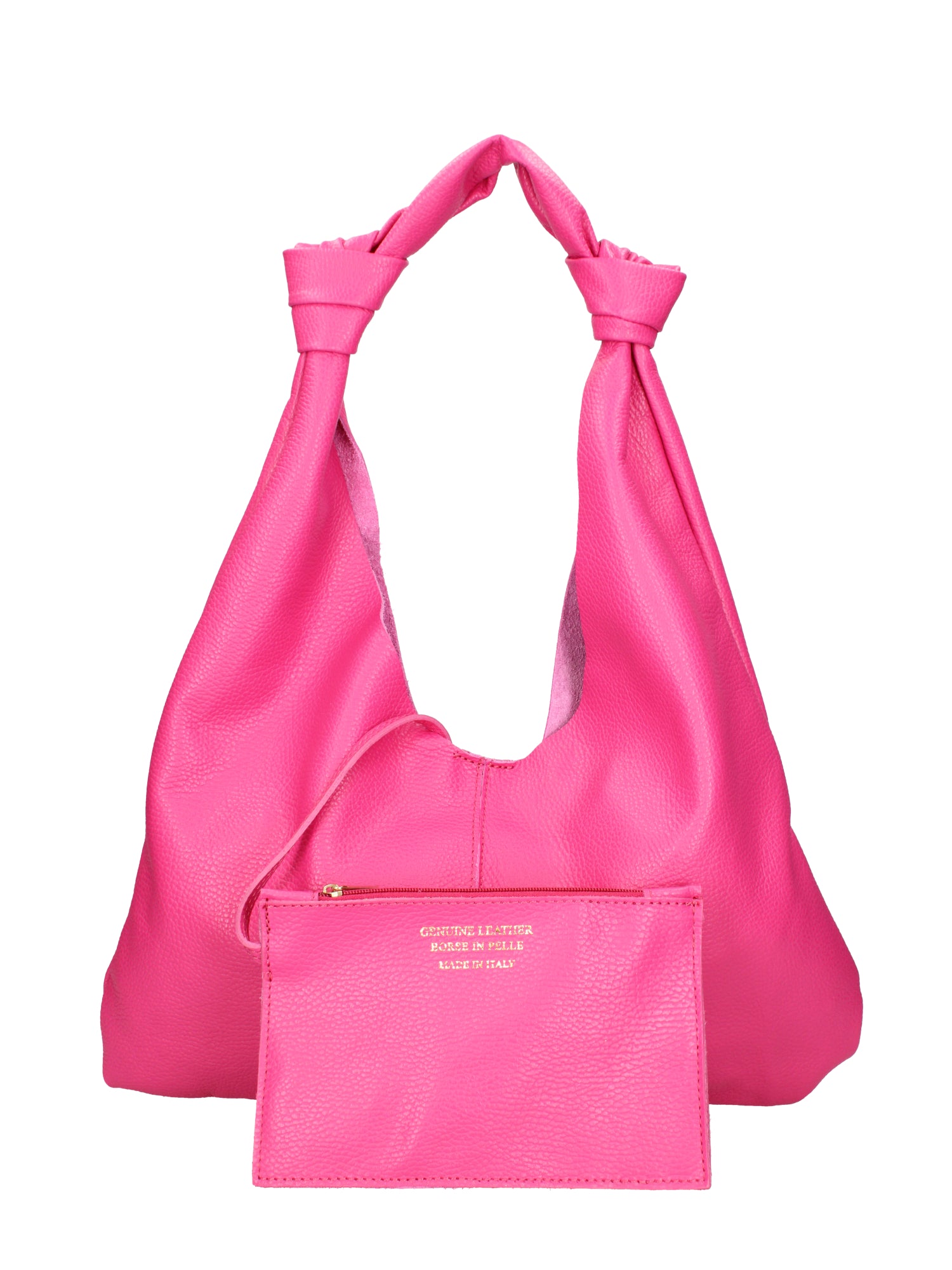 Borsa a spalla da donna 100% vera pelle 07156-D02 FUXIA Viola Castellani