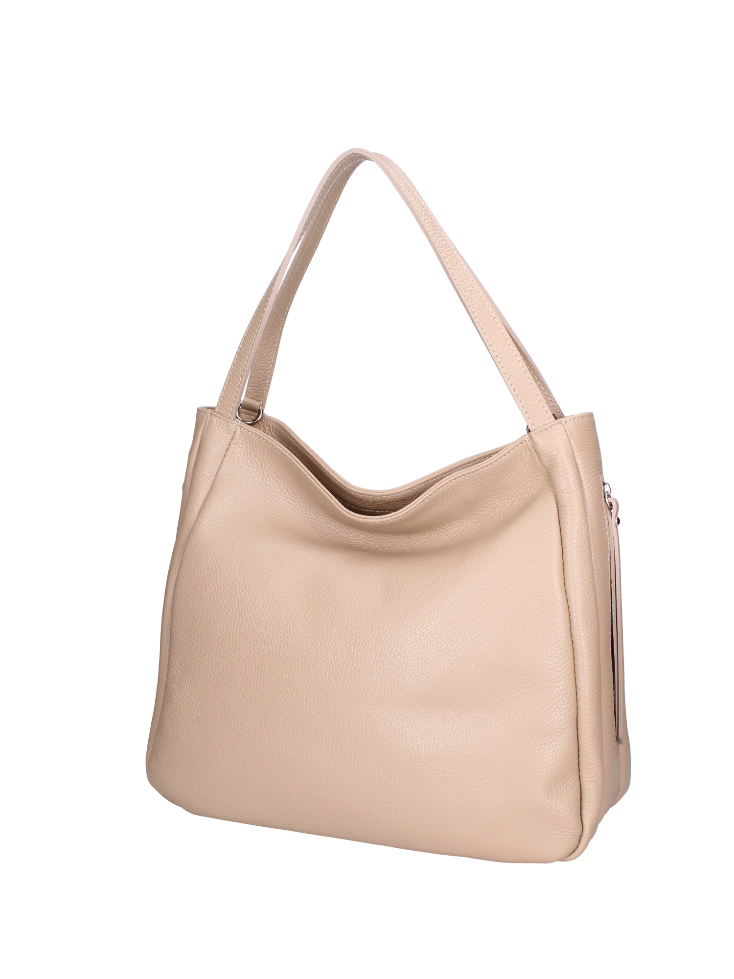 Borsa a spalla da donna Misto pelle e tessuto 07155-D05 CAPPUCCINO Roberta Rossi