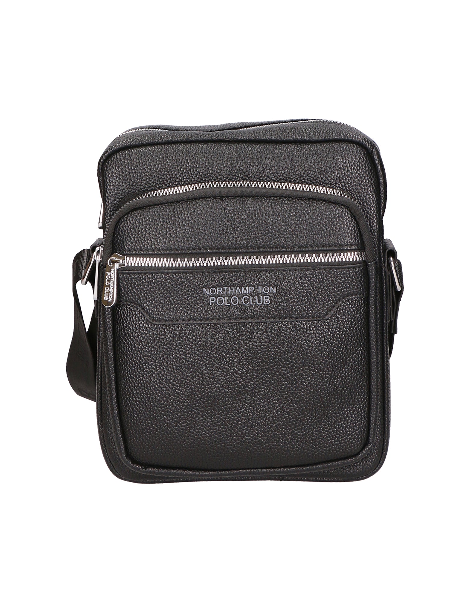 Borsa a tracolla uomo 100% pelle PU PCL3022-BLACK Northampton Polo Club