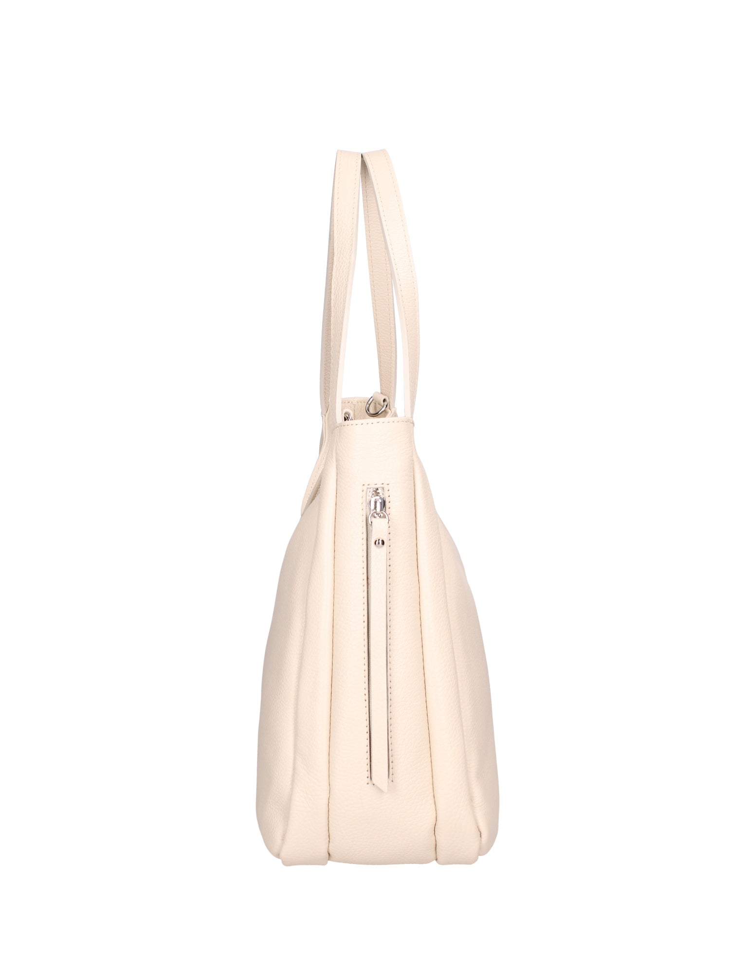 Borsa a spalla da donna Misto pelle e tessuto 07155-D37 LATTE Roberta Rossi